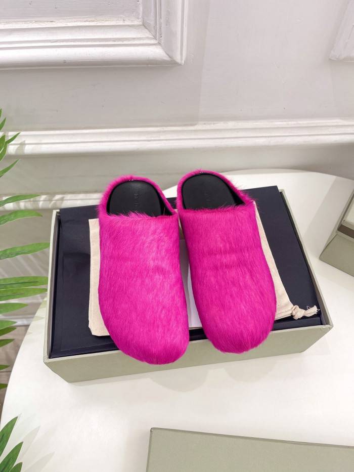 Ma*n1 fluffy open back slippers sbms004601p4122