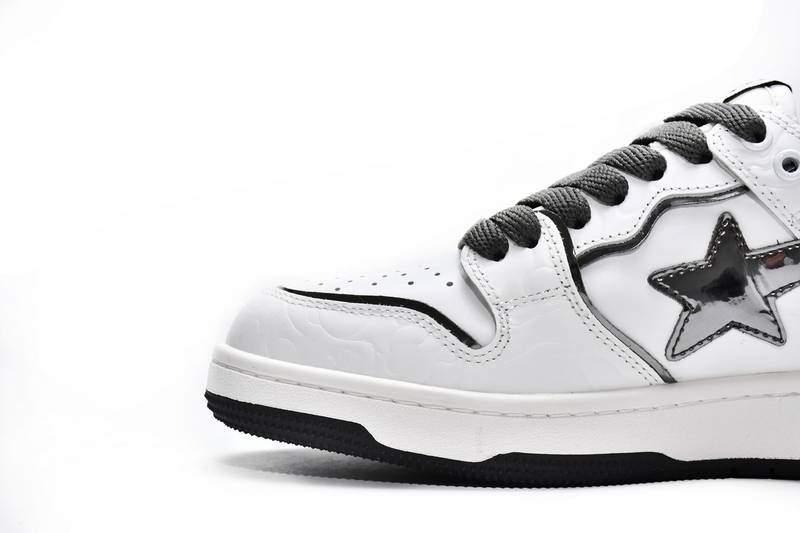 A Bathing Ape Bape SK8 Sta White Silver
