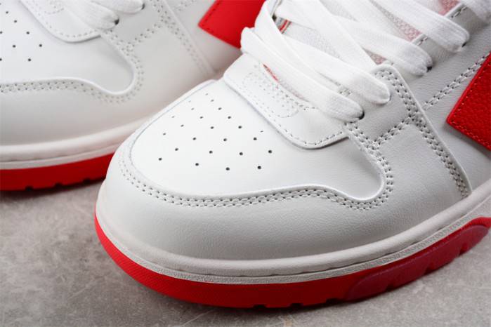 OFF-WHITE Out Of Office “OOO” Low Tops Black White Red OMIA189S23LEA0012511